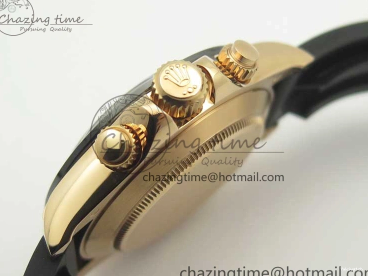 On Daytona Gold Black Super Clone Best Dial 116515 Edition 1:1 Rubber A4130 Strap Rose V2 ARF 1229